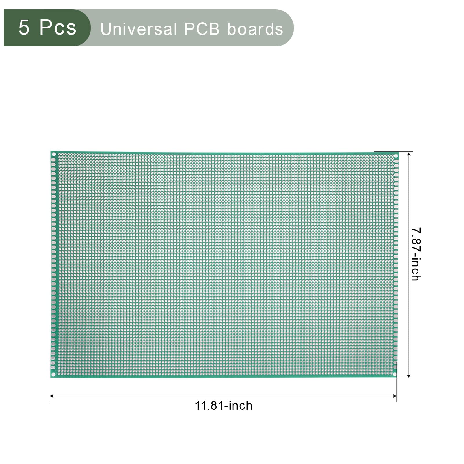 YOKIVE 5pz Singolo Lato Universale Stampato Circuito Schede, FR-4 PCB Stagno Scheda, Buono per Fai da te Saldatura Elettronica Progetti (Verde, 200x300)