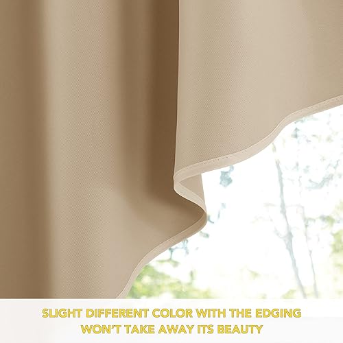 Miniatura 6 de NICETOWN Cenefas de cortina rústicas con dobladillo para barra, cenefas de oscurecimiento de habitación, decoración de ventana de granja suave para