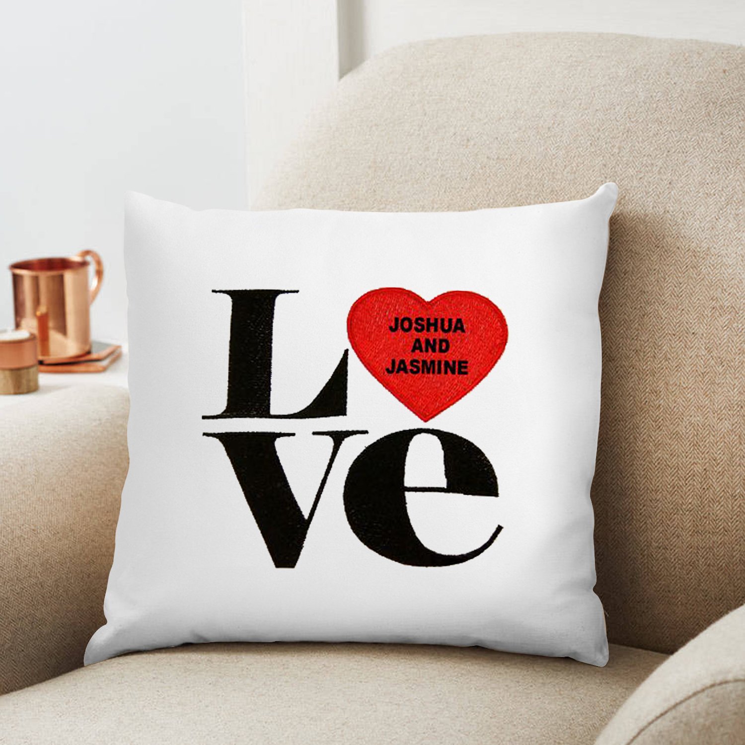 Customized Name Love You Printed Cushion 12X12 Pillow Cover with Filler- Best Love Gift Idea-image-45