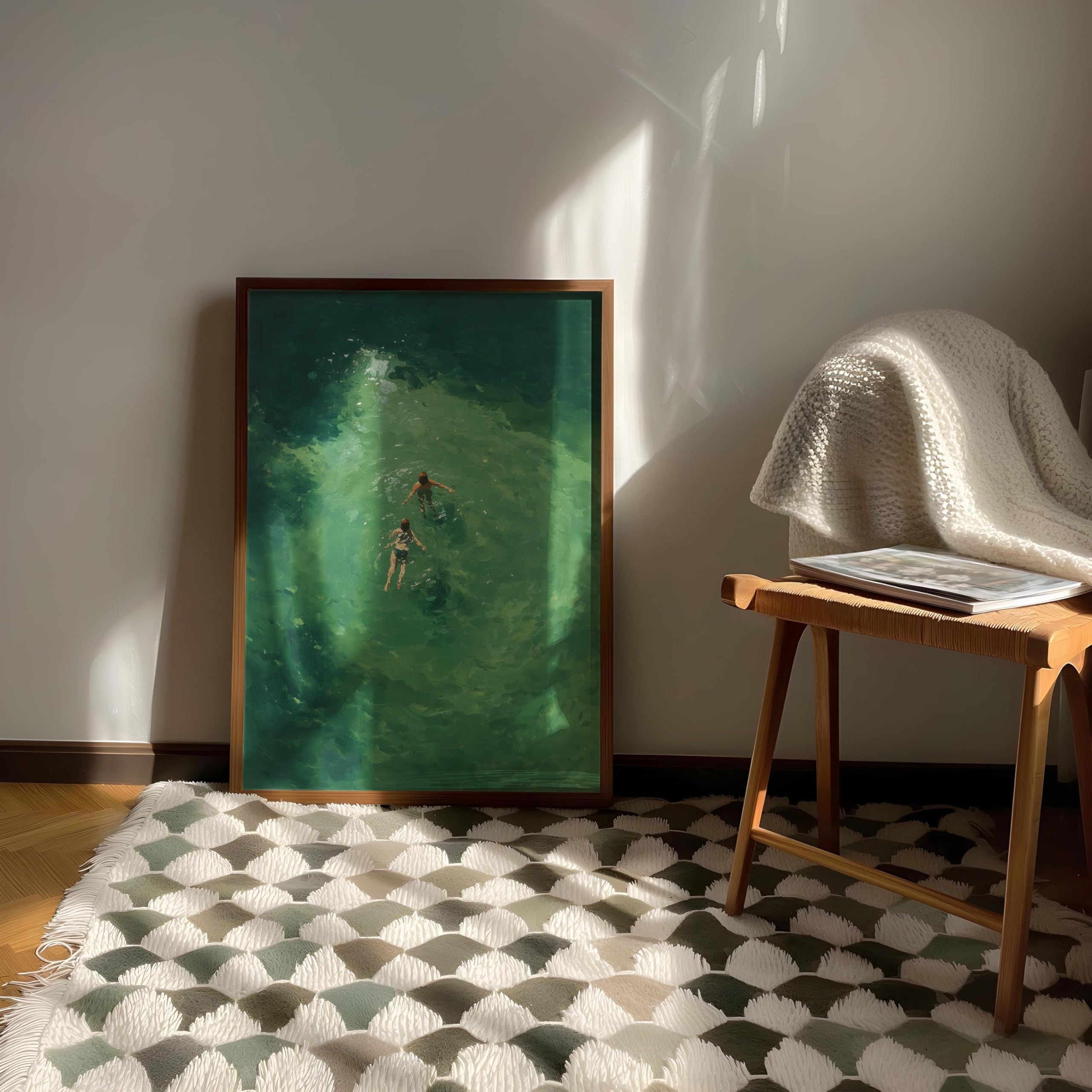 Affiche sur toile paysage vert déco minimaliste - 8