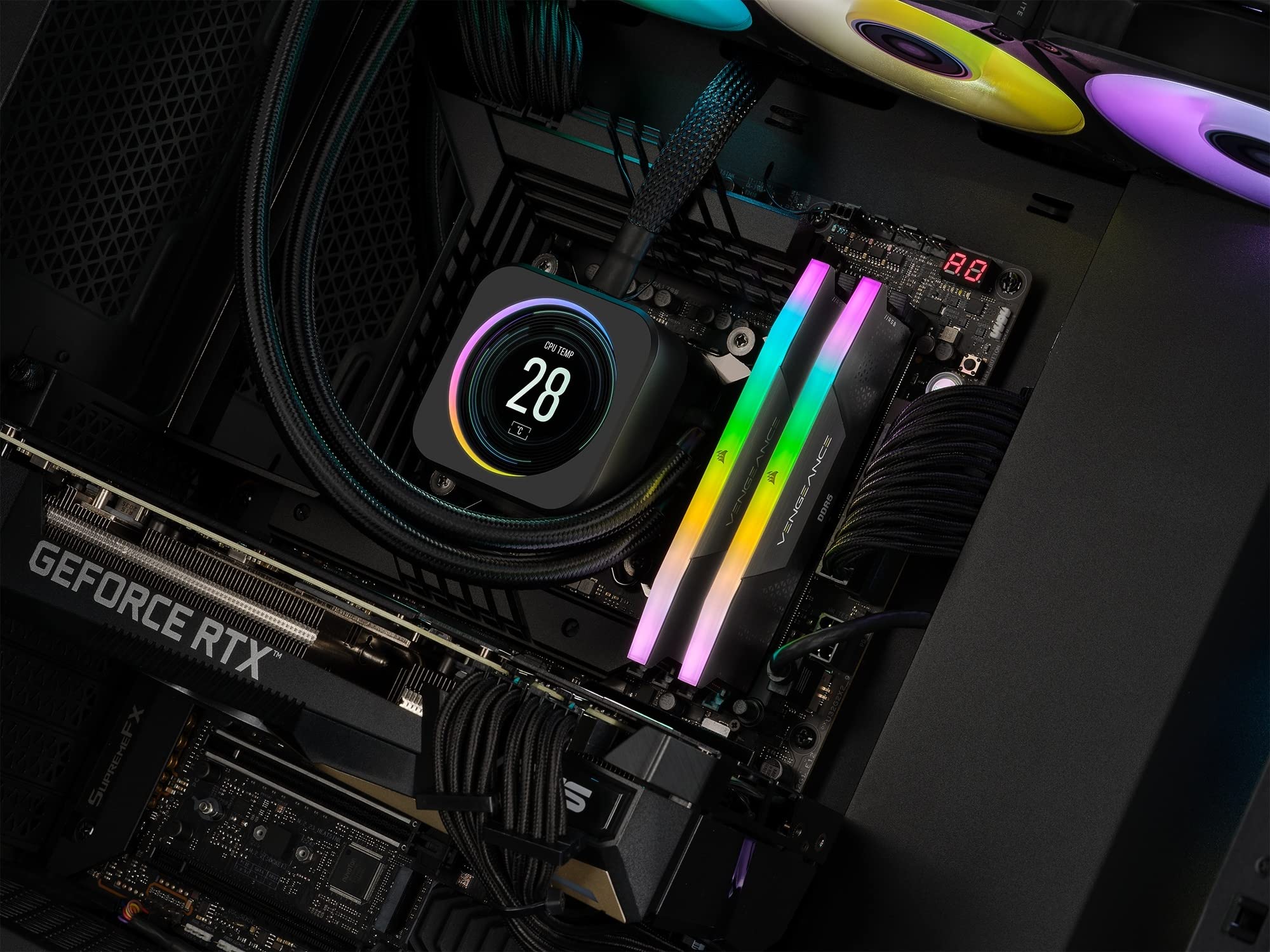 CORSAIR VENGEANCE RGB DDR5 RAM 32GB (2x16GB) 7000MHz CL34 Intel XMP Compatibile iCUE Memoria per Computer - Nero (CMH32GX5M2X7000C34)