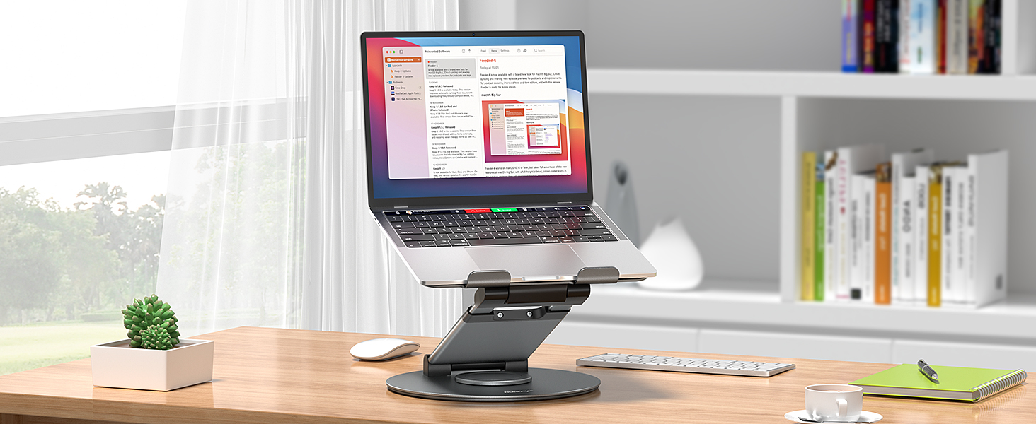 Amazon.com: Nulaxy Telescopic 360 Rotating Laptop Stand for Desk