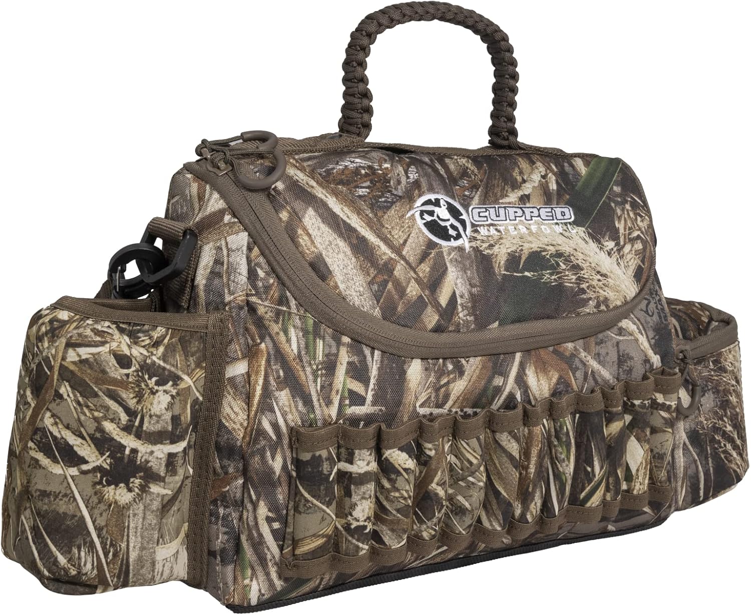Cupped Waterfowl Camo Guide Bag with Shell Loops & Waterproof Cell Phone Pocket, Realtree MAX-7 Camo