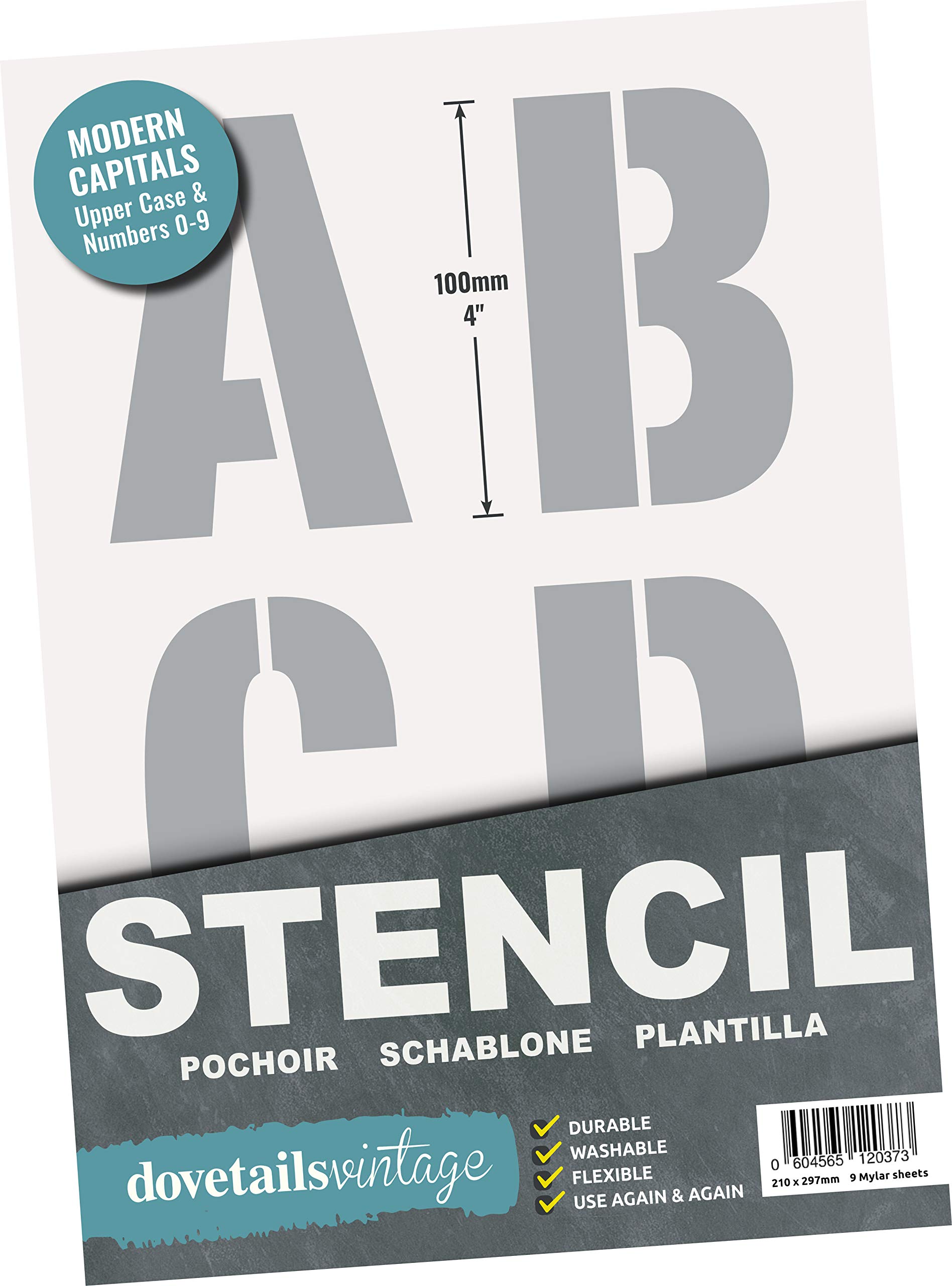 Letter Stencils 100mm Tall 4 Inch Large Modern Style Capitals Buy 