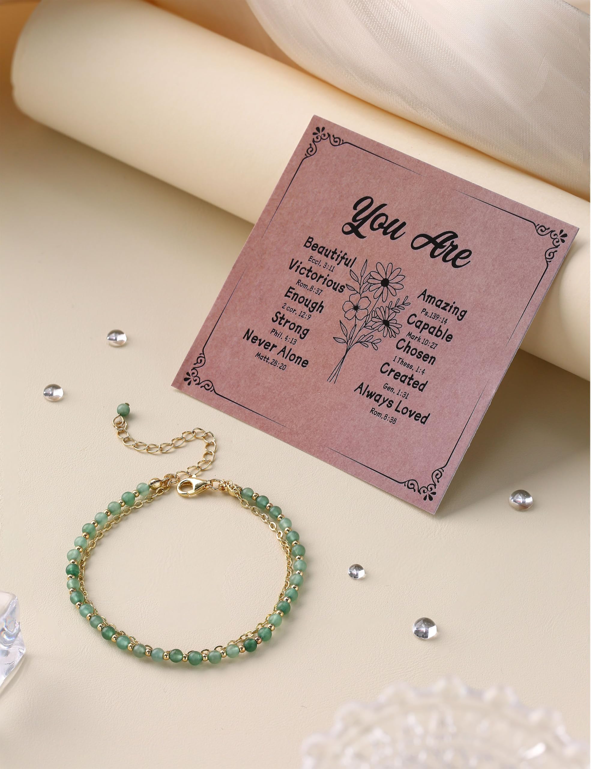 YCTTKDD Pulseras de cuentas para mujeres y niñas, pulsera con cierre de plata de ley 925, cuentas de piedra natural, pulsera de cristal, pulseras bohemias chapadas en oro ajustables, regalo de joyería