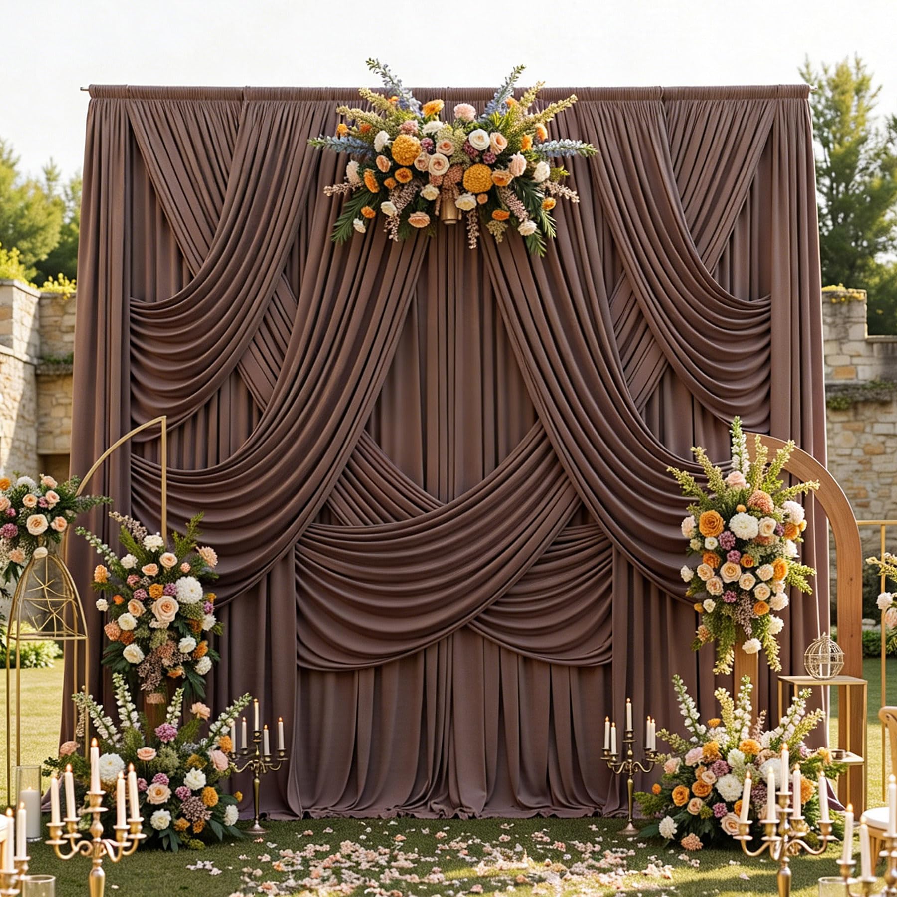 Photo 1 of Htper Brown Backdrop Curtains - 2 Panels, 10ft x 12ft
