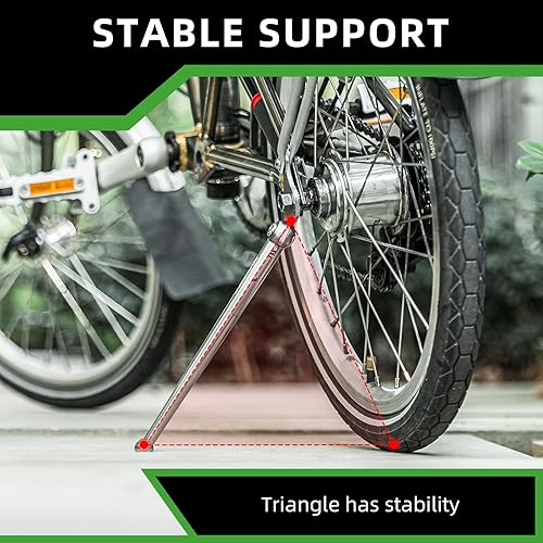 Miniatura 4 de ROCKBROS Soporte de bicicleta para rueda de 16 pulgadas, Brompton, plegable, ajustable, montaje central, soporte de bicicleta para bicicleta de