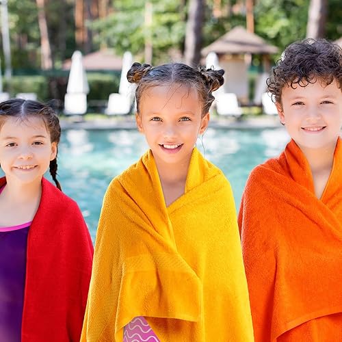 Miniatura 6 de Newwiee Paquete de 12 toallas de baño de algodón, 28 x 55 pulgadas, coloridas de gran tamaño, suaves y absorbentes, ligeras, de secado rápido, a