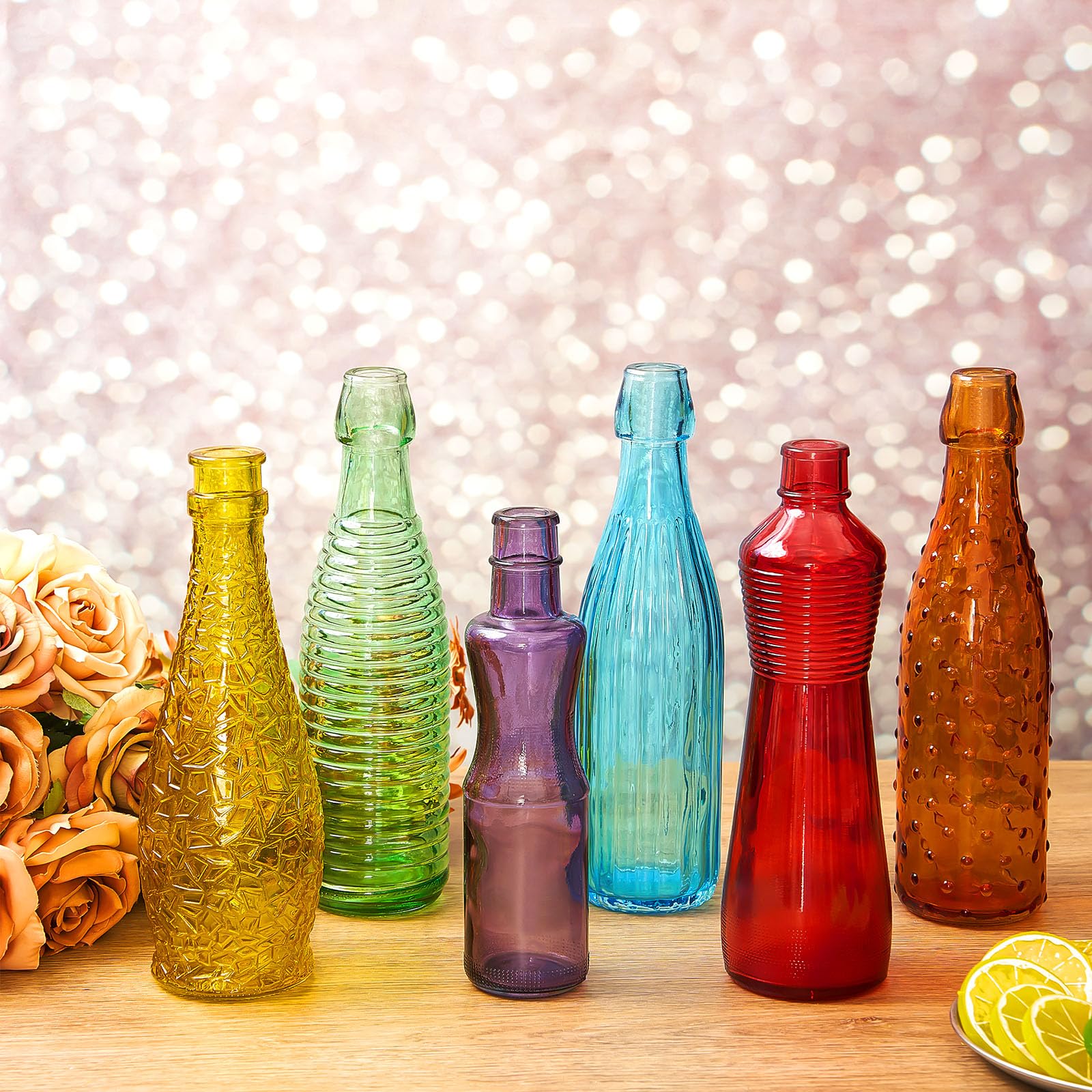 Amazon.co.jp: Zhehao 装飾用カラーガラスボトル 12個 6形