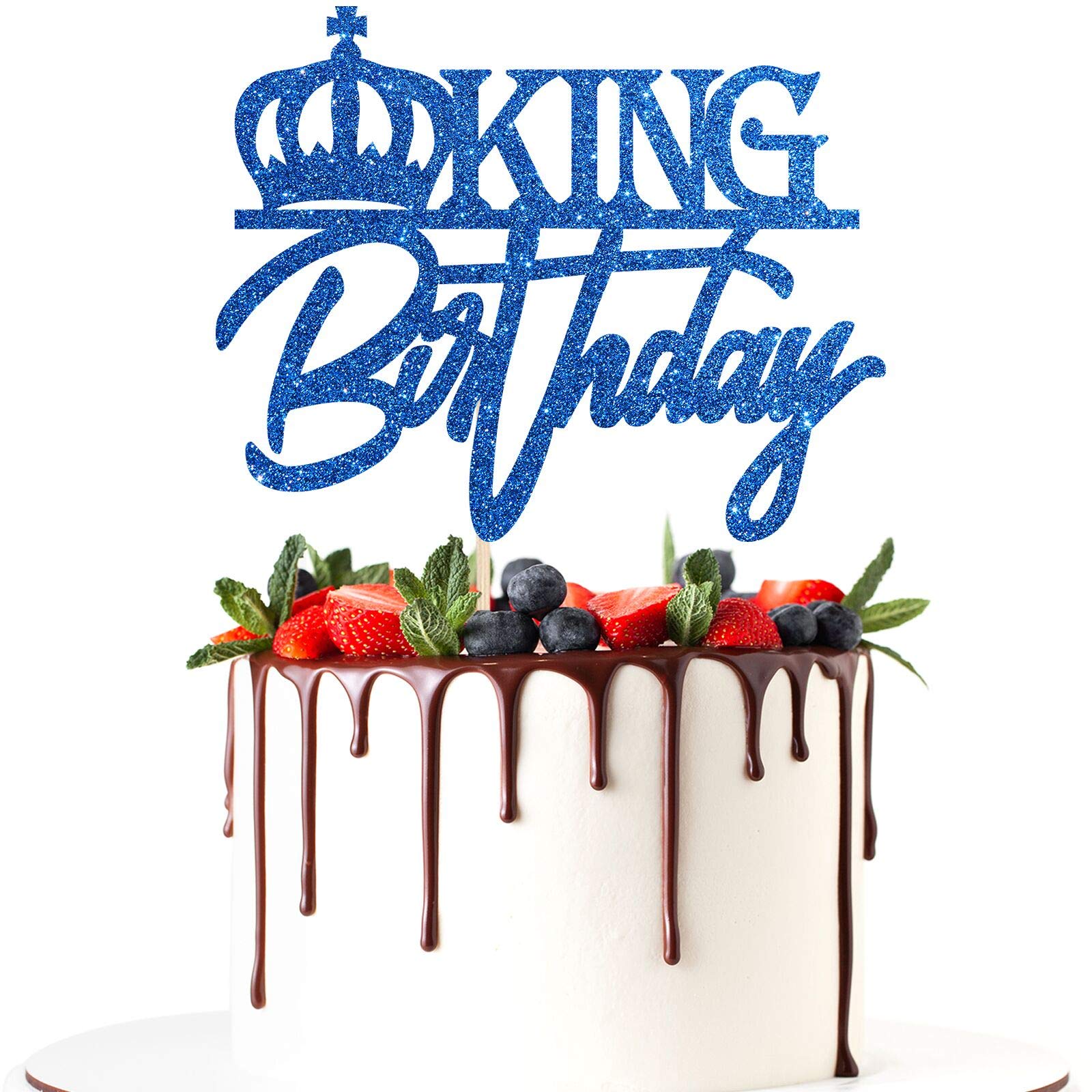 Buy Halodete Glitter King Birthday Cake Topper Happy Birthday