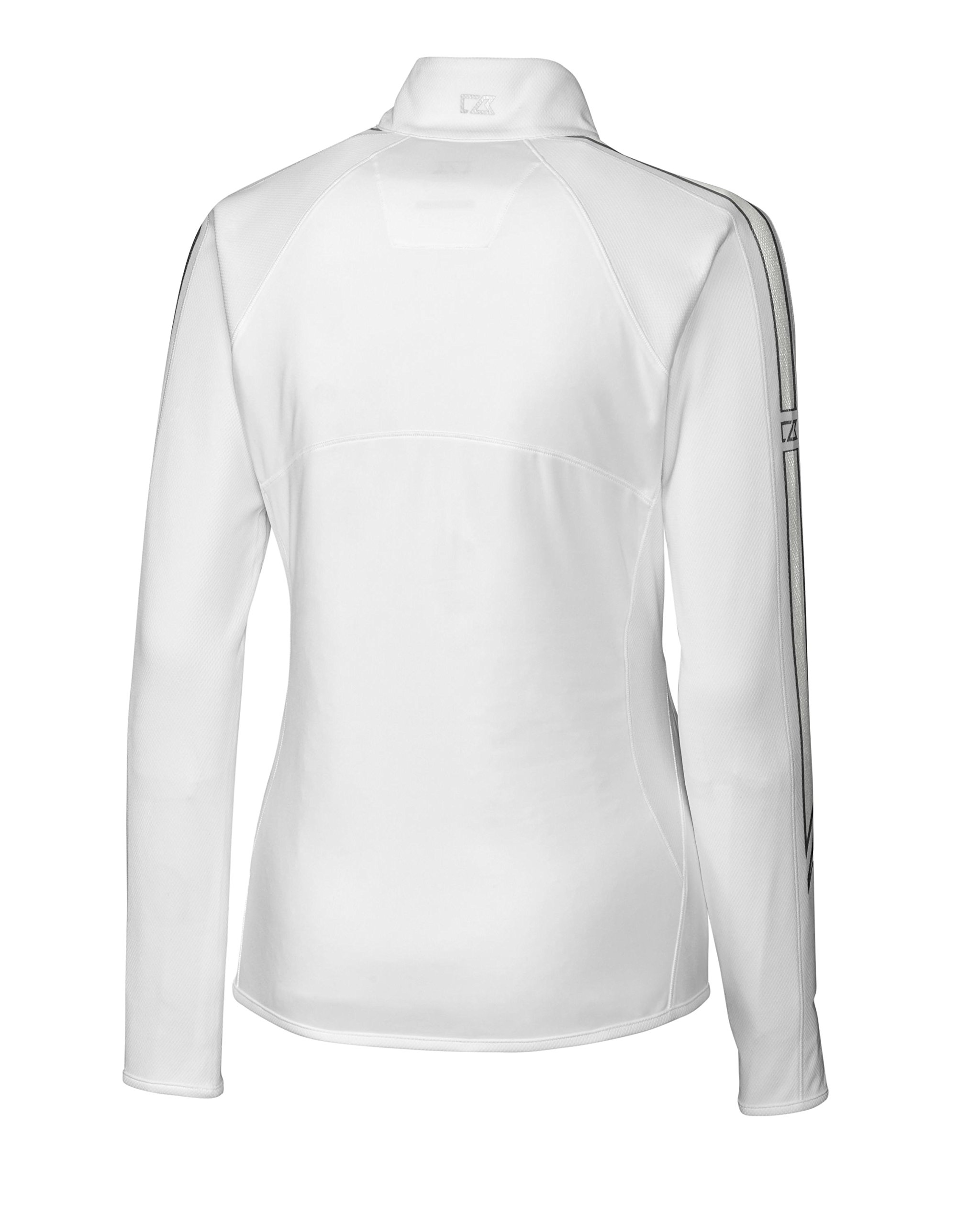NCAA Miami Hurricanes Women's CB Drytec Long sleeve Pennant Sport 3/4 Zip Apparel, 3X-Large, White