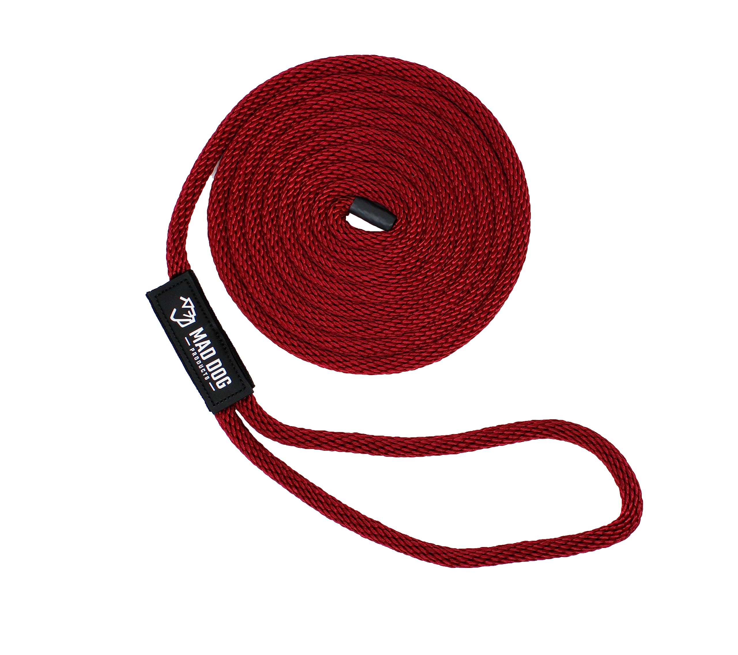 Mad Dog 1/2" X 10' Solid Braid Nylon Dock Lines – Red, Made In USA, 1 Year Warranty