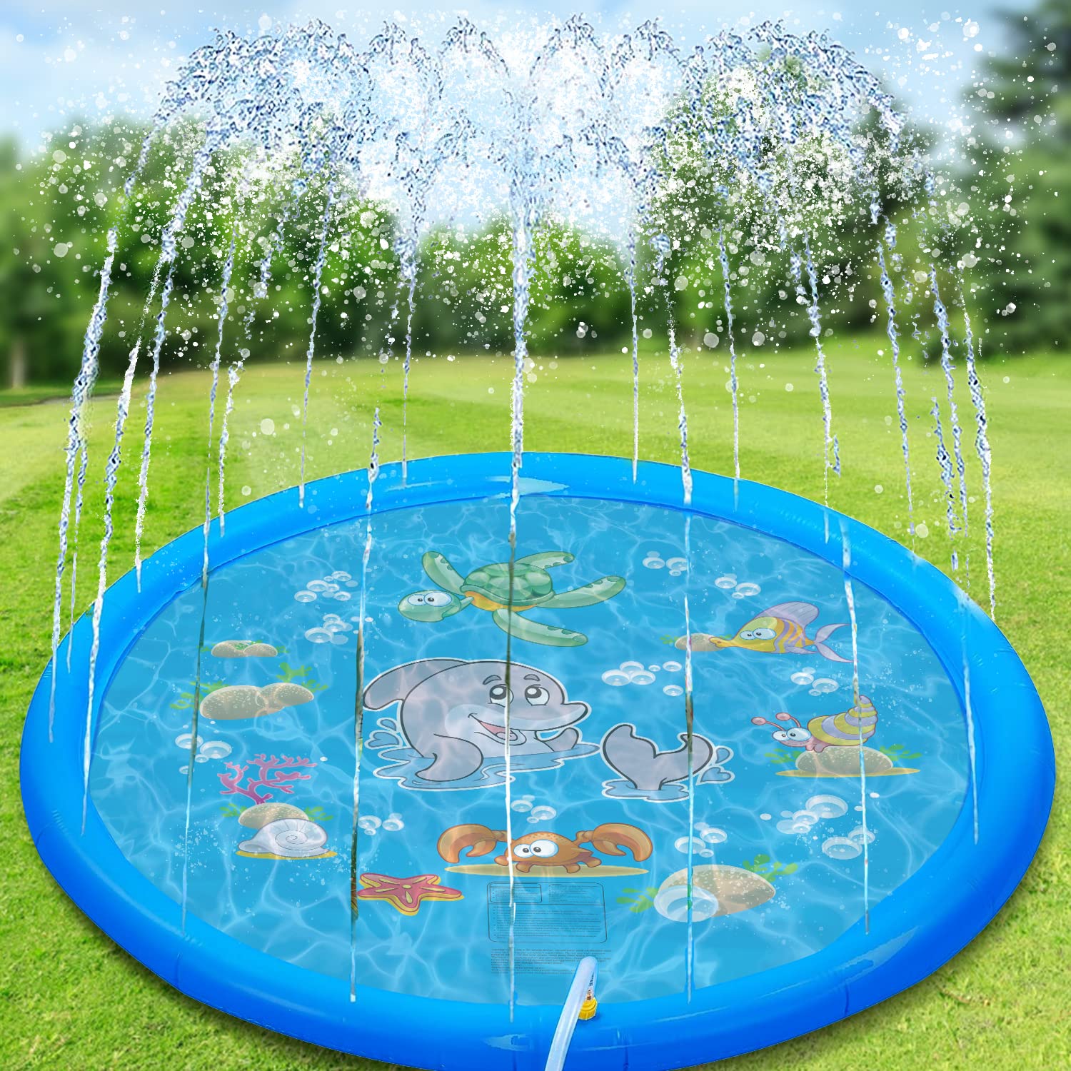 Sprinkler Pad Splash Water Mat Spray 170cm Outdoor Inflatable Spray