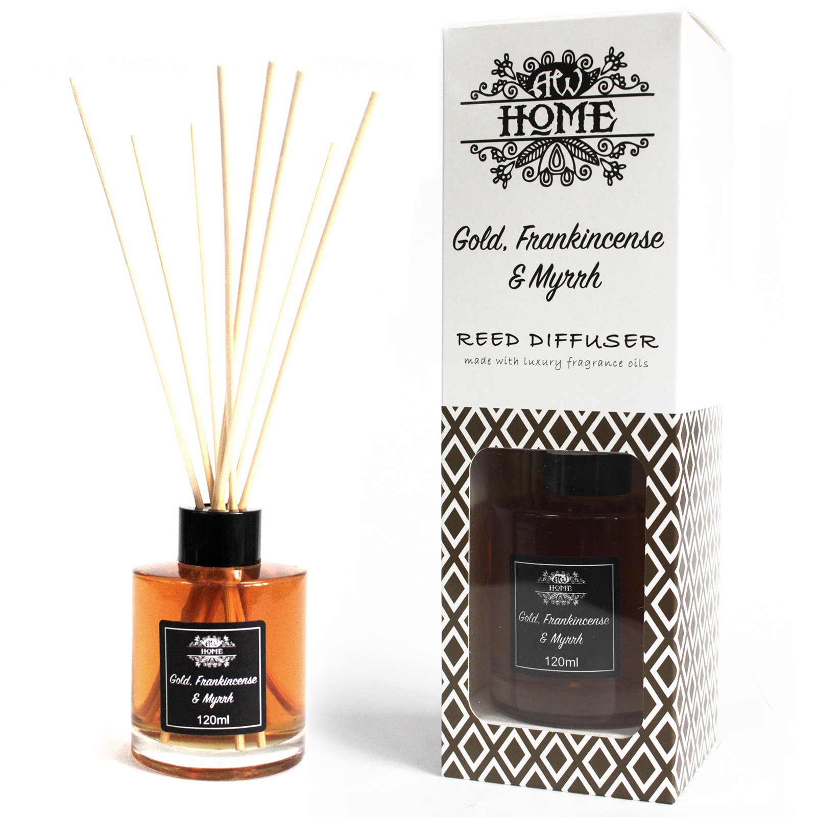 Yorks Living Gold 120Ml Reed Diffuser - Frankincense & Myrrh