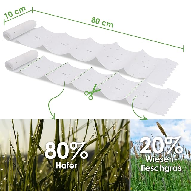 Foto 3 de 7 de HappySeed Cinta de semillas de hierba para gatos, 80 x 10 cm, apta para todos los gatos durante todo el año