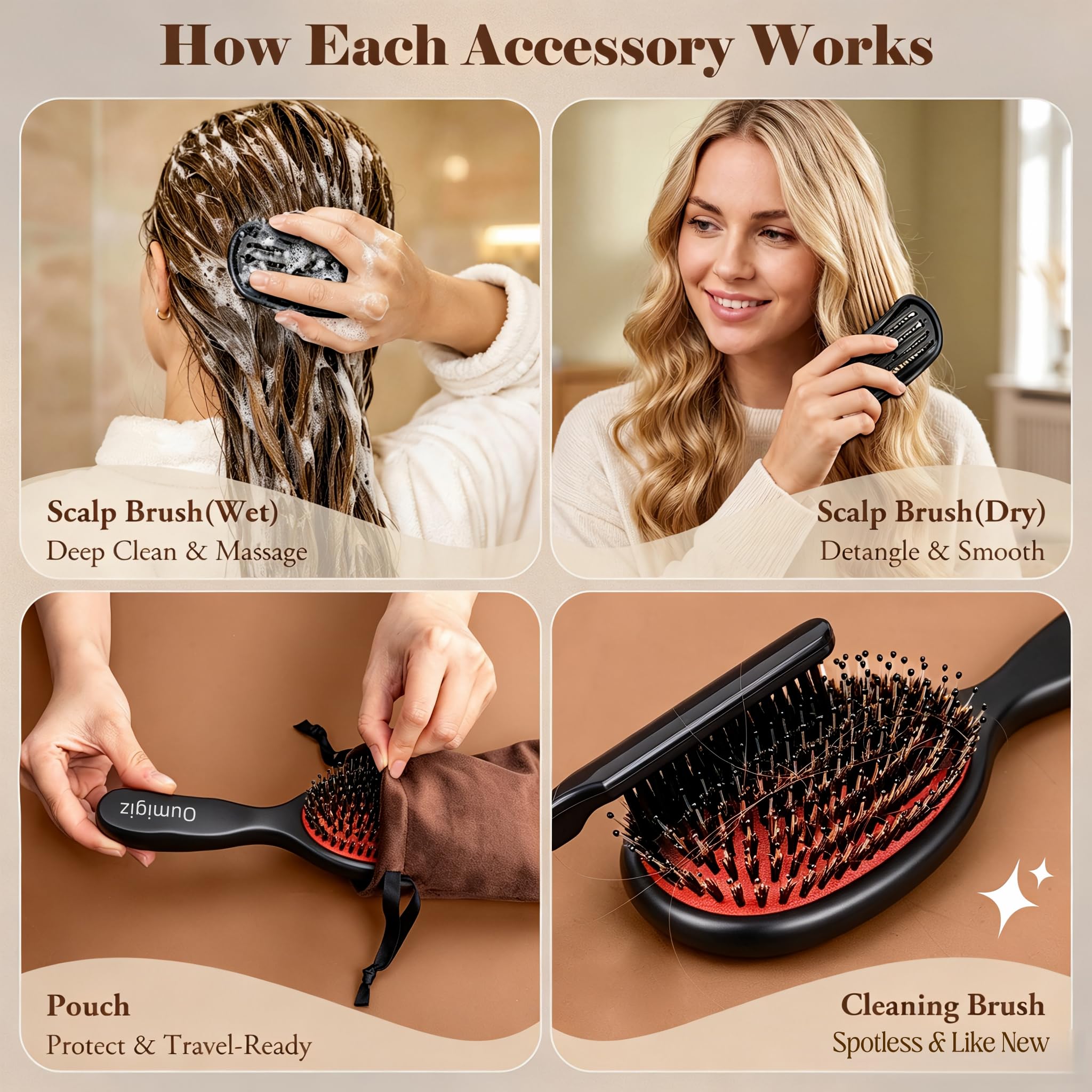 Spazzola per capelli con setole di cinghiale dal 1965, artigianato britannico, spazzola per capelli fatta a mano in legno naturale, setole morbide, districante delicato, per donne, uomini