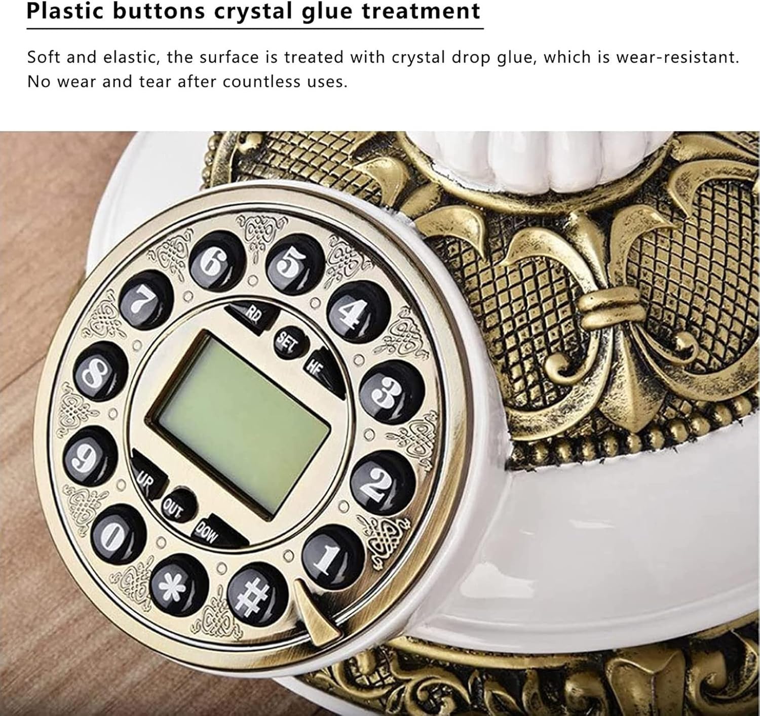 Old Fashioned Telephone European Style Rotary Phone Decorative Retro Landline Phone for Hotel Office Desk Ornaments