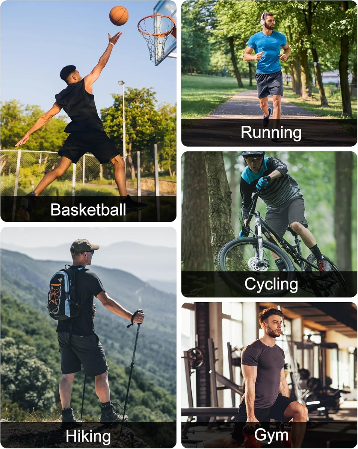 HOPLYNN 5 Pack Mens 2 in 1 Running Shorts with Liner, Quick Dry Workout Training Gym Athletic Sport Shorts with Pockets - Image 6