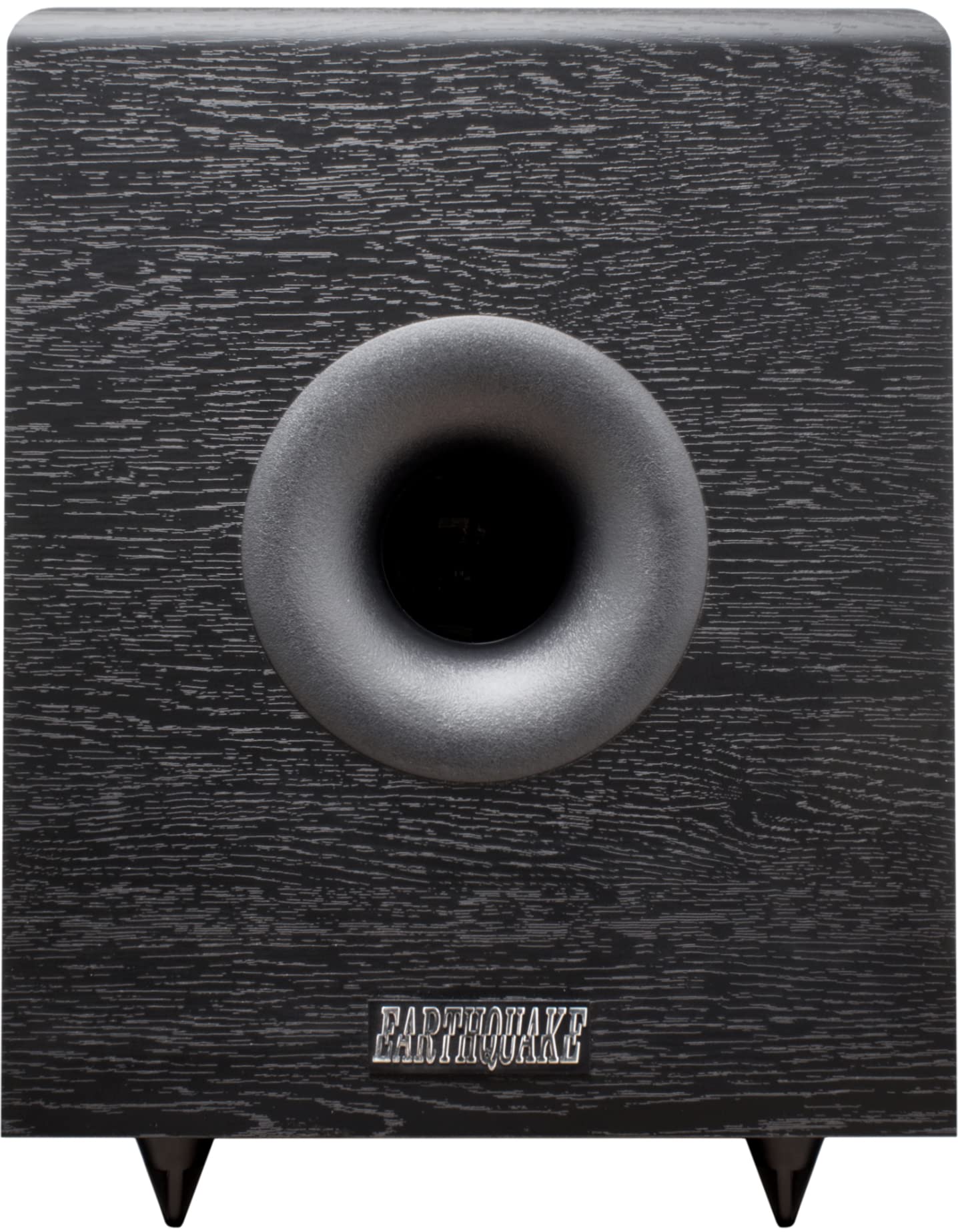 EARTHQUAKE SUB-80X Powered Down-Firing Home Subwoofer - 300W 8-inch Class AB Amplifier for Home Audio, Black Ash