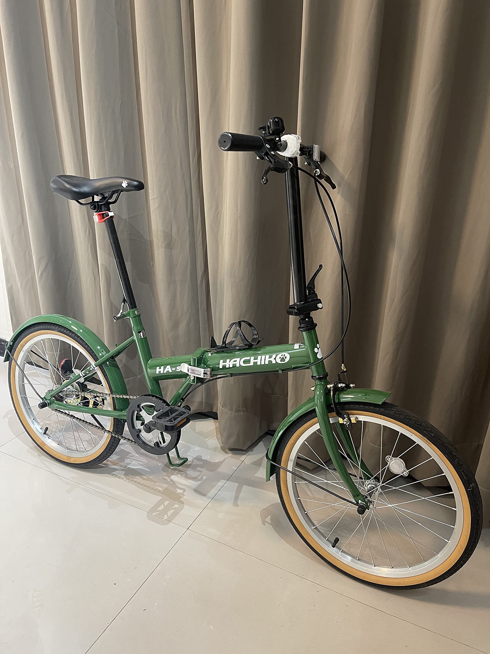 折り畳み自転車(付属品セット) HACHIKO ハチコ 20インチ 高炭素鋼折りたたみ自転車 前V後抱