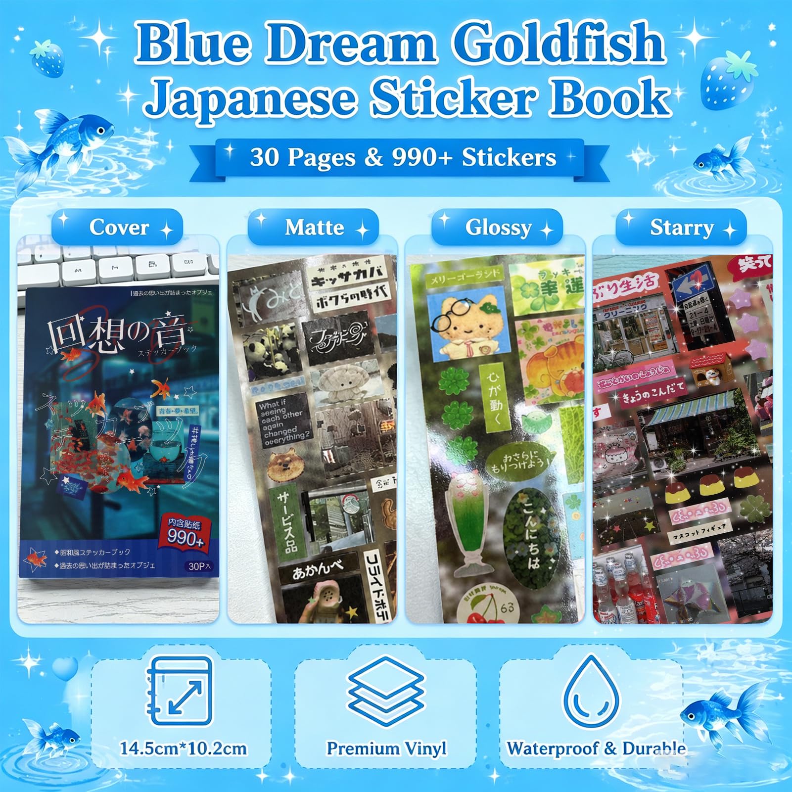 Tmtains 990Pcs Japanese Retro Sticker Book Romantic Memory Series