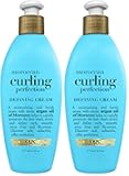 OGX Argan Oil of Morocco Curling Perfection Curl-Defining Cream, Hair-Smoothing Anti-Frizz Cream to Define All Curl Types & Hair Textures, Paraben-Free, Sulfated-Surfactants Free, 6 oz (Pack of 2)