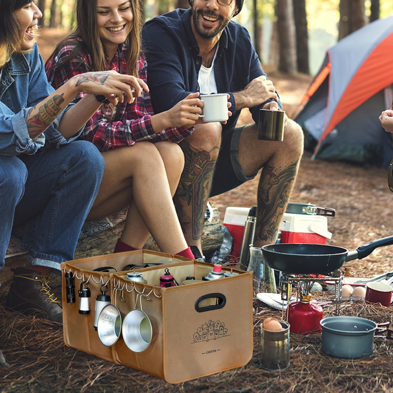 Boîtes de rangement pour le camping, grandes capacités de rangement portables pour l'alpinisme | Boîte de cuisine, pour le linge, les vêtements, les jouets, les friandises, les serviettes de plage, l