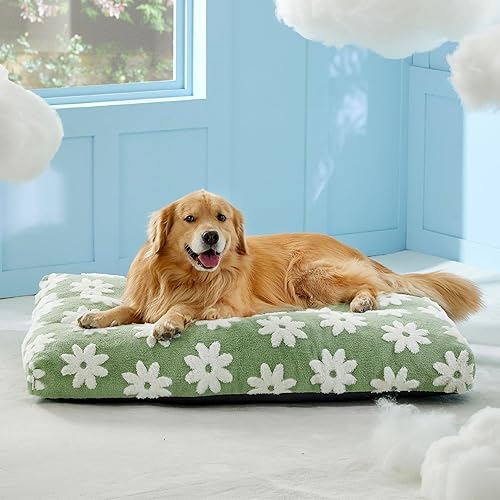 Miniatura 6 de LE SURE - Cama extragrande para perro con espuma triturada gruesa, cama para mascotas de interior con funda extraíble, afelpada moderna y base