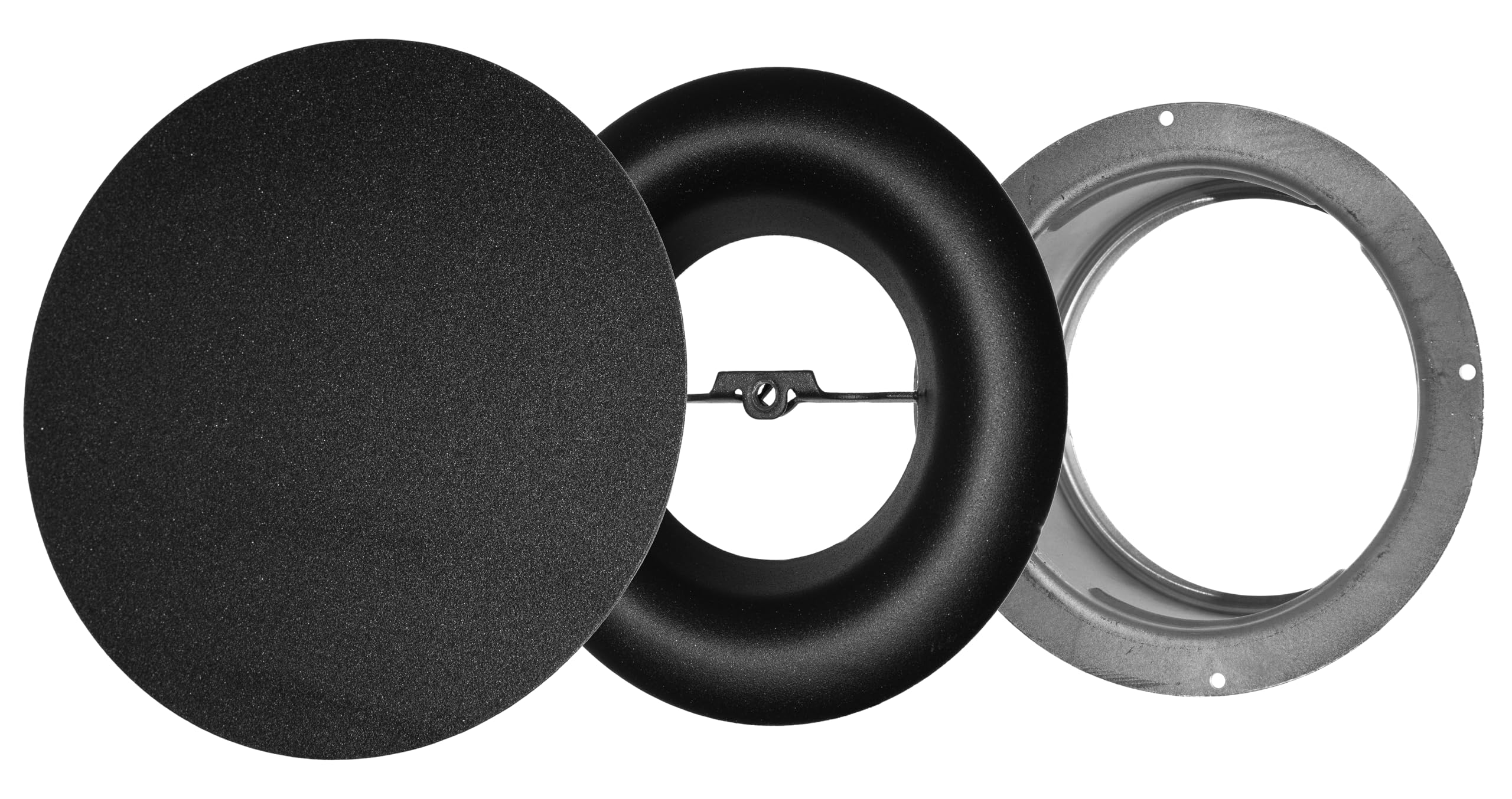 Steinberg14 Round Anthracite Metal Diffuser - 100mm Universal Supply Exhaust Air Valve - 4 inch Wall Ceiling Adjustable Vent - Extractor Fan Vent Cover - Ventilation Grille for Bathroom Kitchen