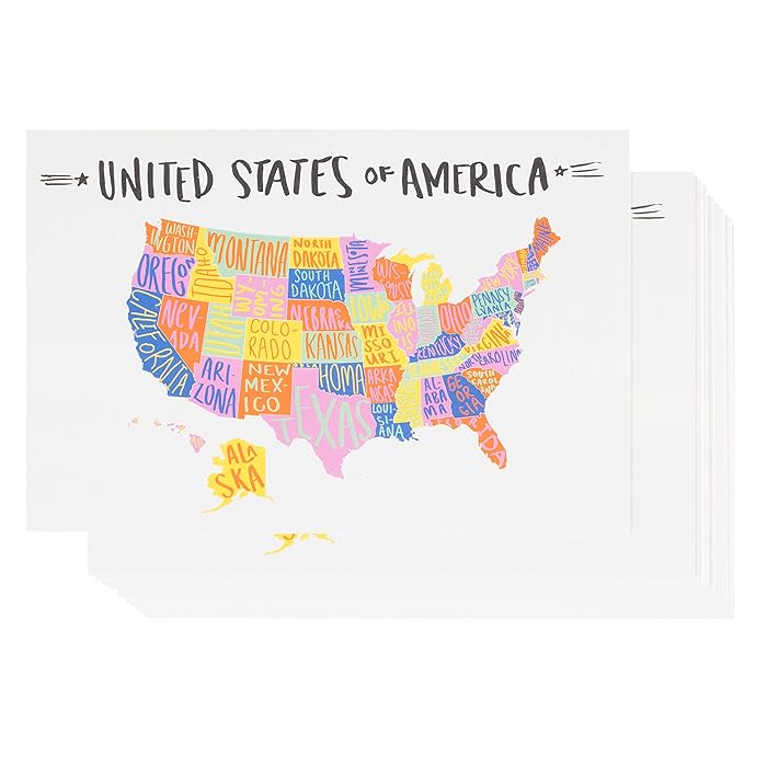 Buy USA Postcards 40Pack U.S. Map Postcards, Self Mailer Mailing