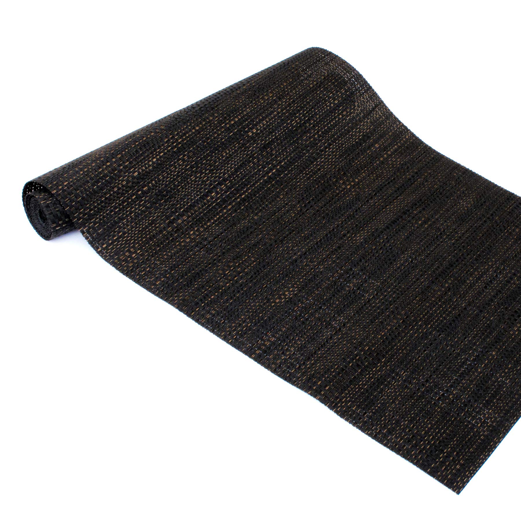 Texture Design Woven PVC Rectangular Heat Insulation Texteline Table Runner (Black/Brown)