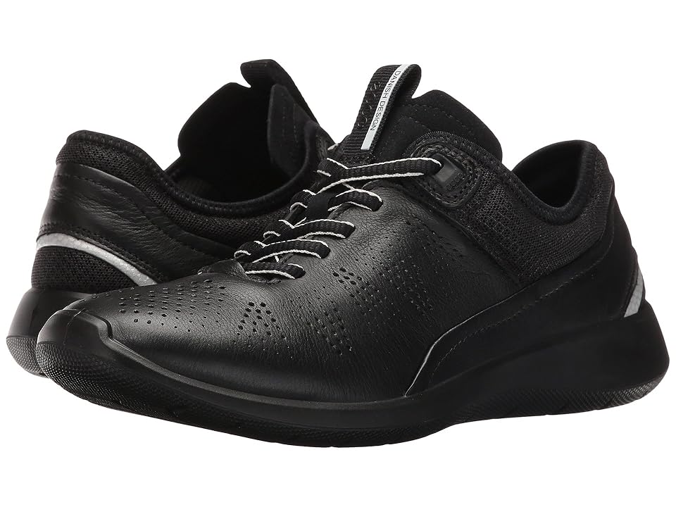 

ECCO Soft 5 Sneaker (Black/Black/Concrete Cow Leather/Textile) Women's Lace up casual Shoes