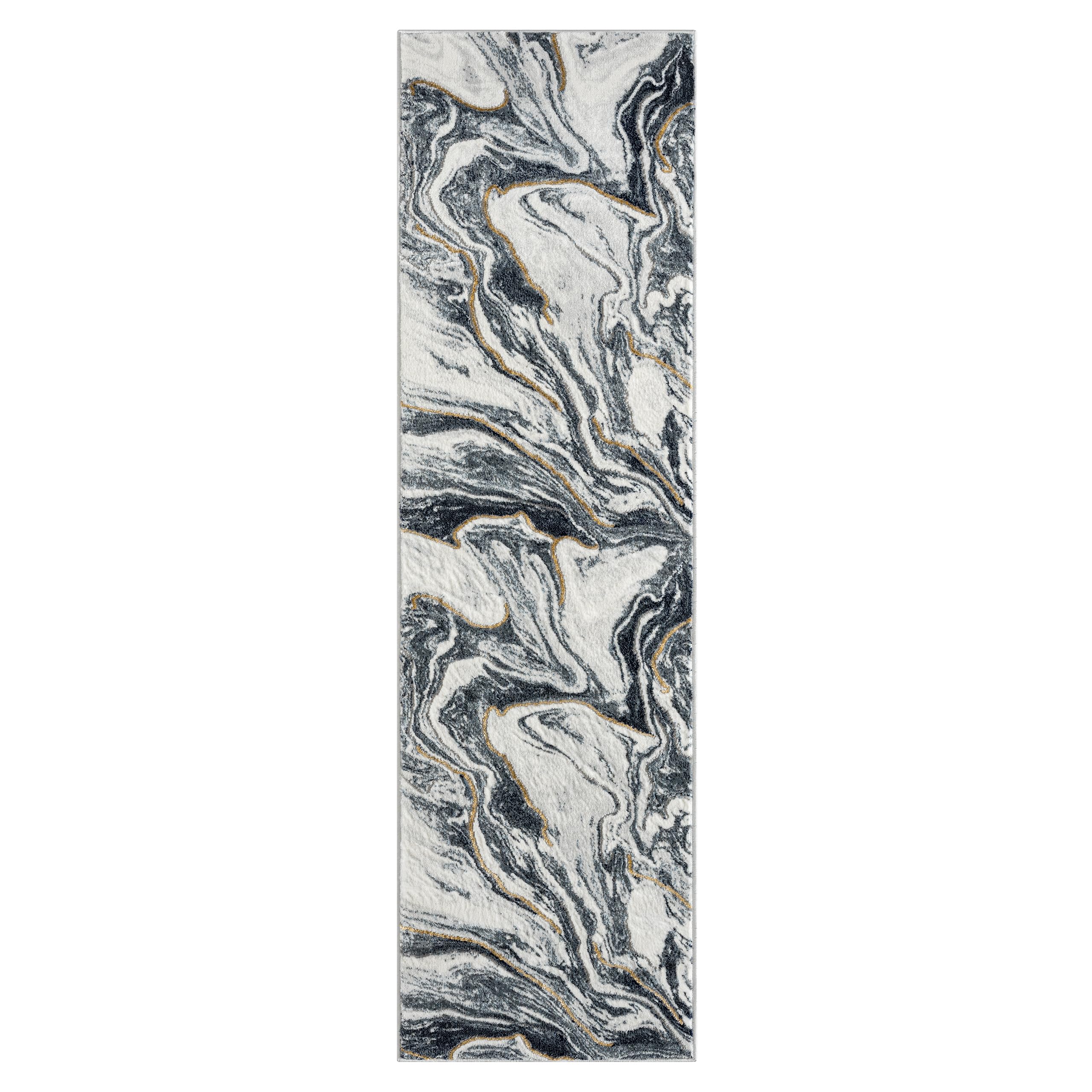 LUXE WEAVERS Marble Abstract Pattern Blue 2x7 Area Rug