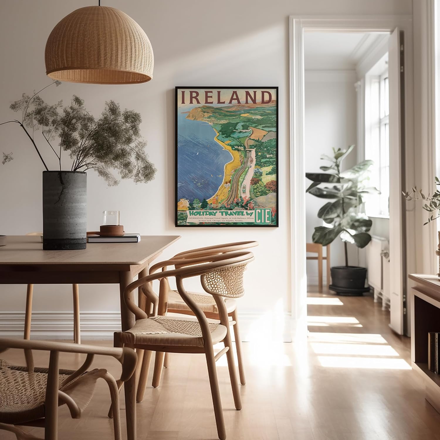 Poster Master Vintage Travel Poster - Retro Tourism Print - Ireland, Holiday, Beach, Nature, Geographical, Colorful - 16x20 UNFRAMED Wall Art - Gift for Artist, Friend - Wall Decor for Home, Office