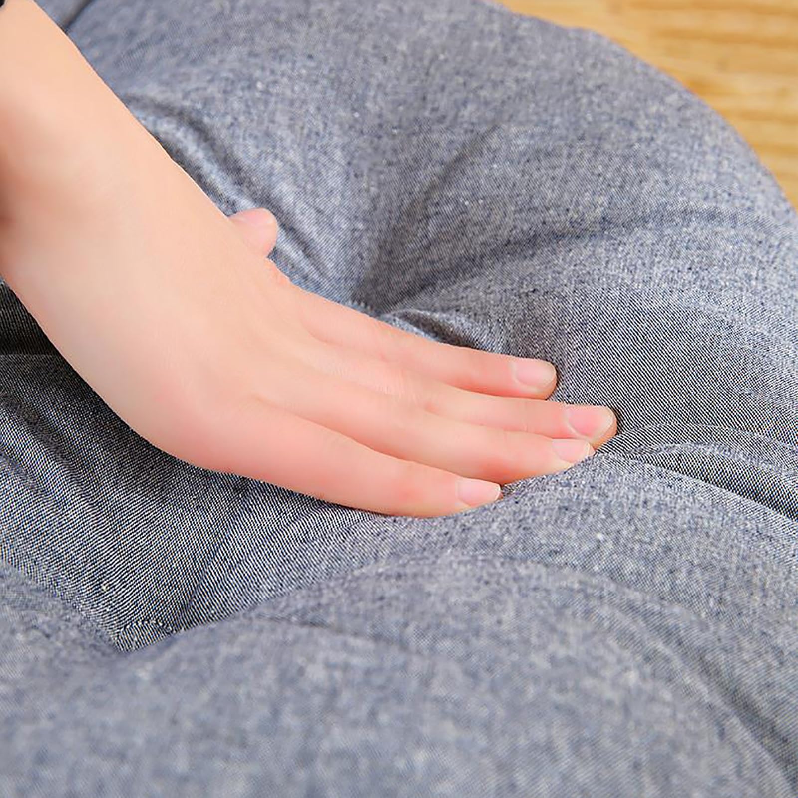 Cotton and Linen Cushion, Japanese-Style Thick Soft Comfort Seat Cushion Round Futon Pillow Tatami Pads Meditation Floor Cushion(D,Diameter: 48cm(19inch))