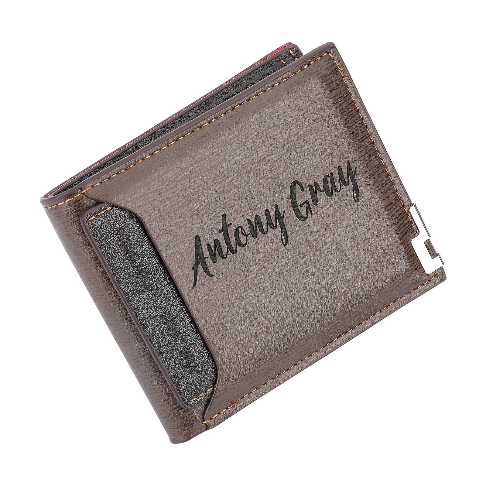 Personalized Wallet For Men, Custom Wallets For Men, Personalized Leather Wallet, Customized Wallets For Men, Engraved Wallet, Groomsmen Gifts, Gifts For Husband From Wife (Deep Brown)