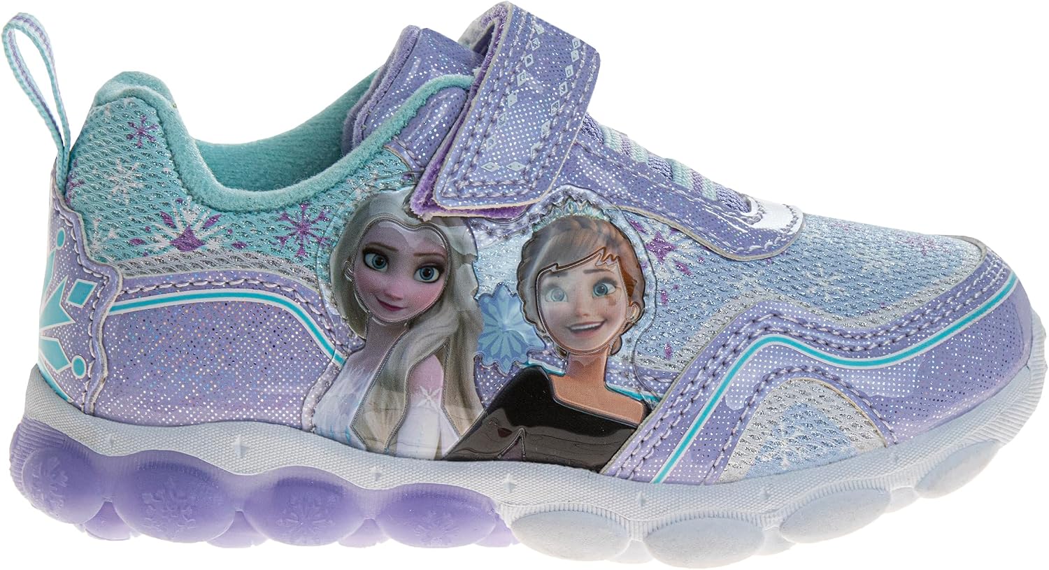 Disney Girls' Frozen Sneakers - Laceless Light-Up Running Shoes (Toddler/Little Girl)