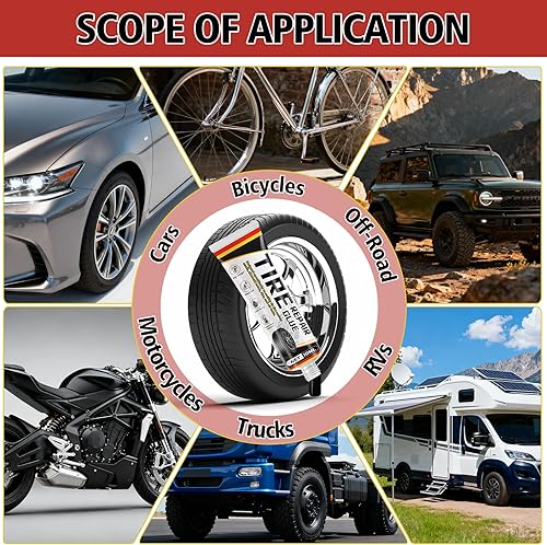 Miniatura 7 de Kit de pegamento para reparación de neumáticos, paquete de 2 unidades de 0.3 fl oz (0.3 onzas líquidas), pegamento para tapones de neumáticos con 8