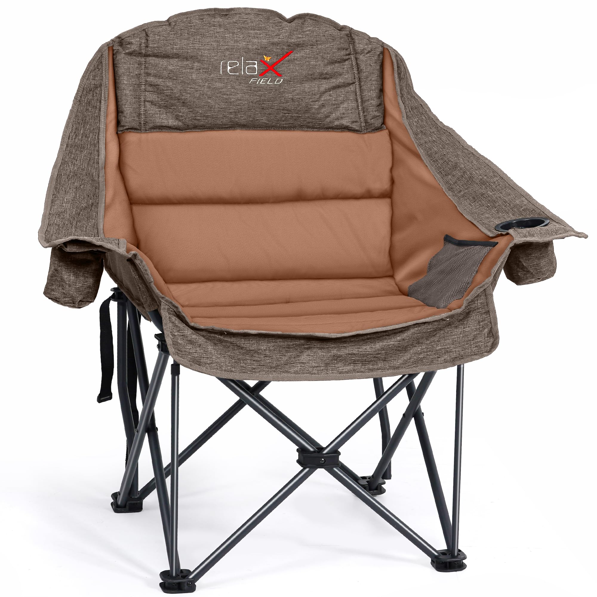 RELAX FIELD Übergroßer Campingstuhl Faltbar, Campingsessel Gepolstert XXL