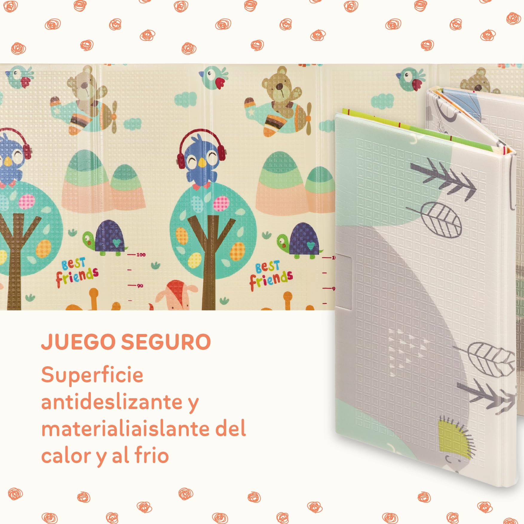 Tappeto Da Gioco Bambini MS Trendy - 180x120cm Doppia Faccia, Imbottito 1cm - Foto 7