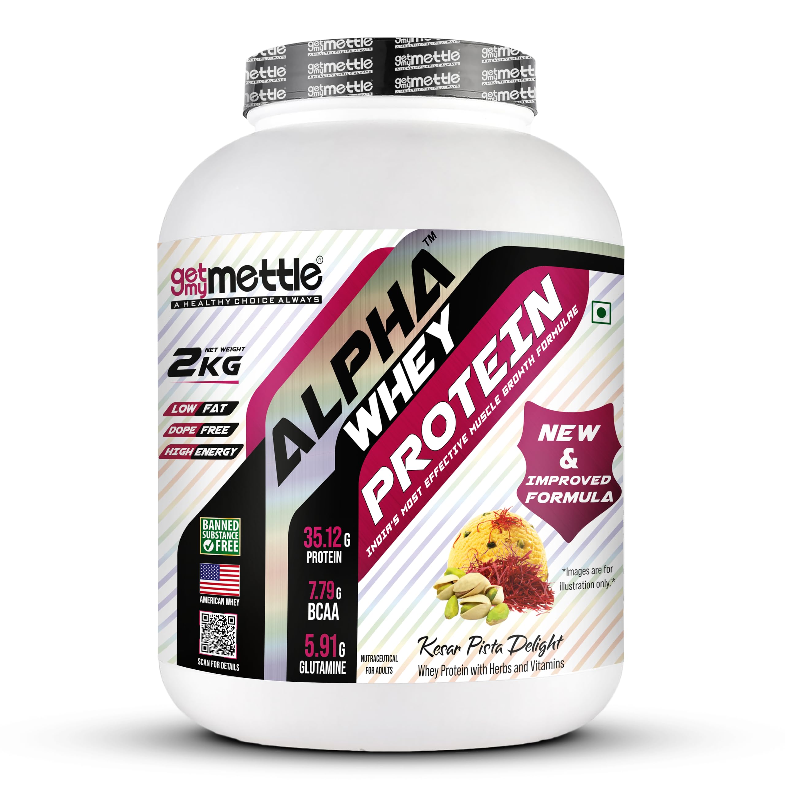 Getmymettle Alpha Whey Protein Powder, Kesar Pista Delight (4kg / 8.8lbs) | 35.06g Protein Per Serving | High Protein for Muscle Growth & Recovery | Fast Absorption | Gym Nutrition — Amazon image 27