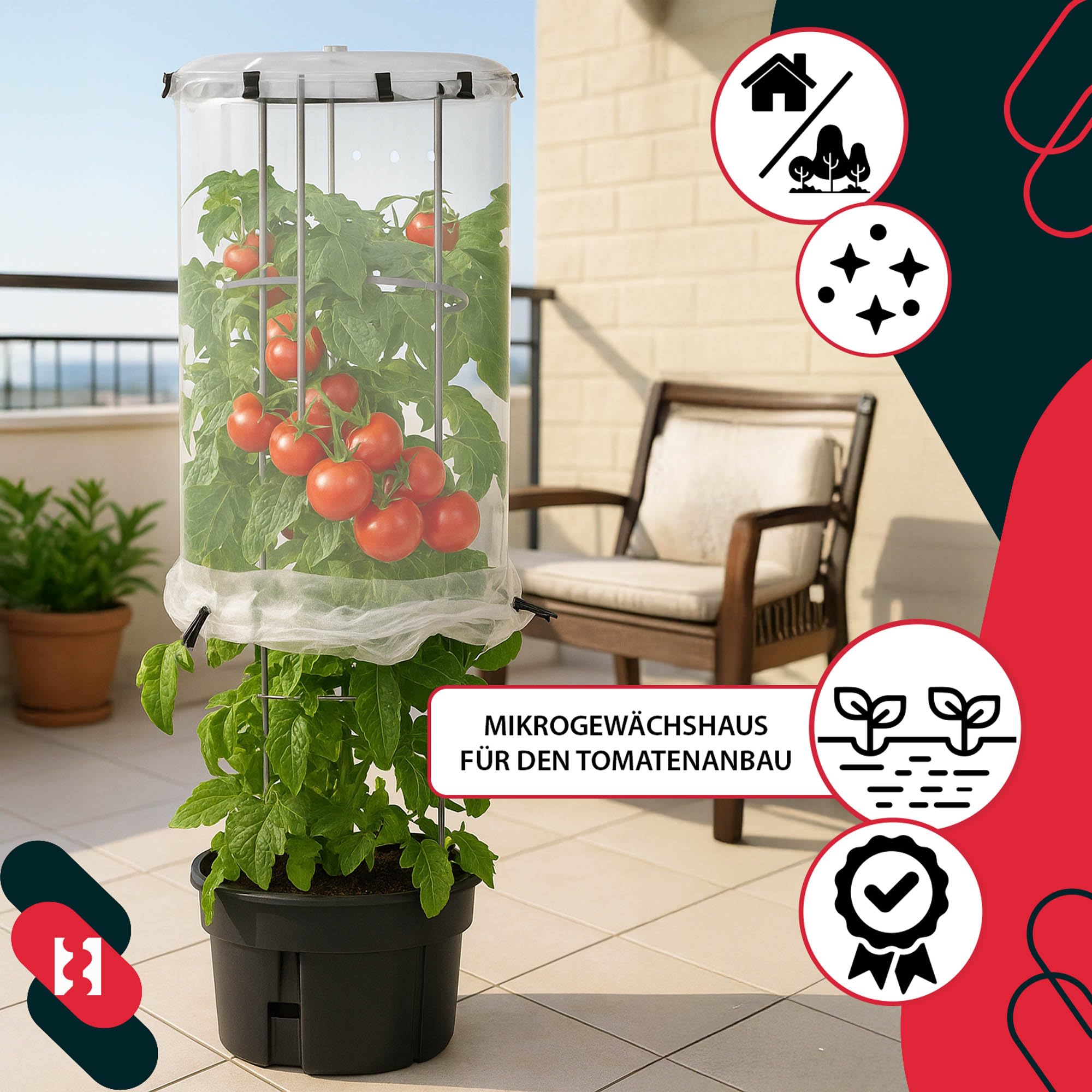 KOTARBAU® 4er Set Schutzfolie für Tomatenpflanze - ⌀ 40 cm x 148 cm - Tomatenschutzfolie - Schutzfolie - Reifehaube - Reifefolie - gewächshaus Klein - Transparent