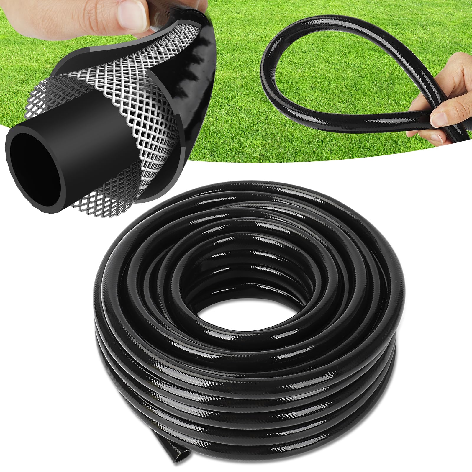 Photo 1 of 1/2 Inch Irrigation Tubing, 50FT Drip Irrigation Tubing for Garden, Flexible Poly Drip Irrigation Hose for Raised Beds, Greenhouse, Lawn, Yard Watering System