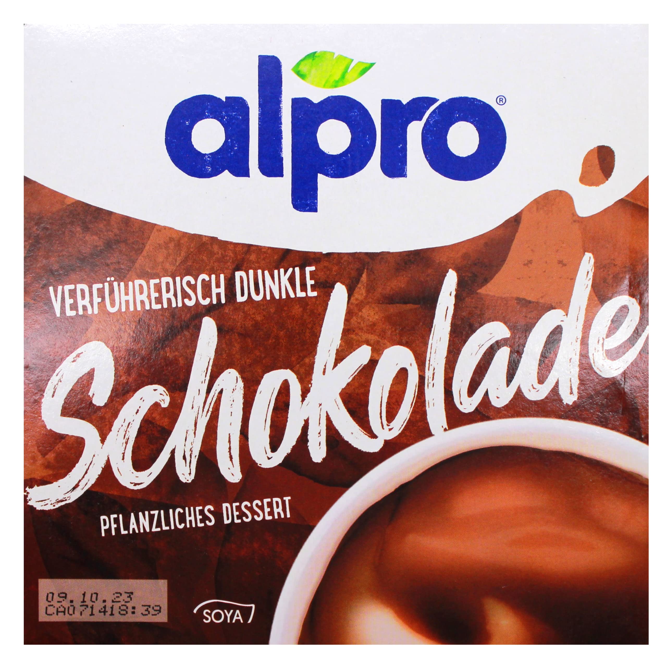 alpro verführerisch dunkle Schokolade pflanzliches Dessert vegan, 6er Pack (6 x 500g)
