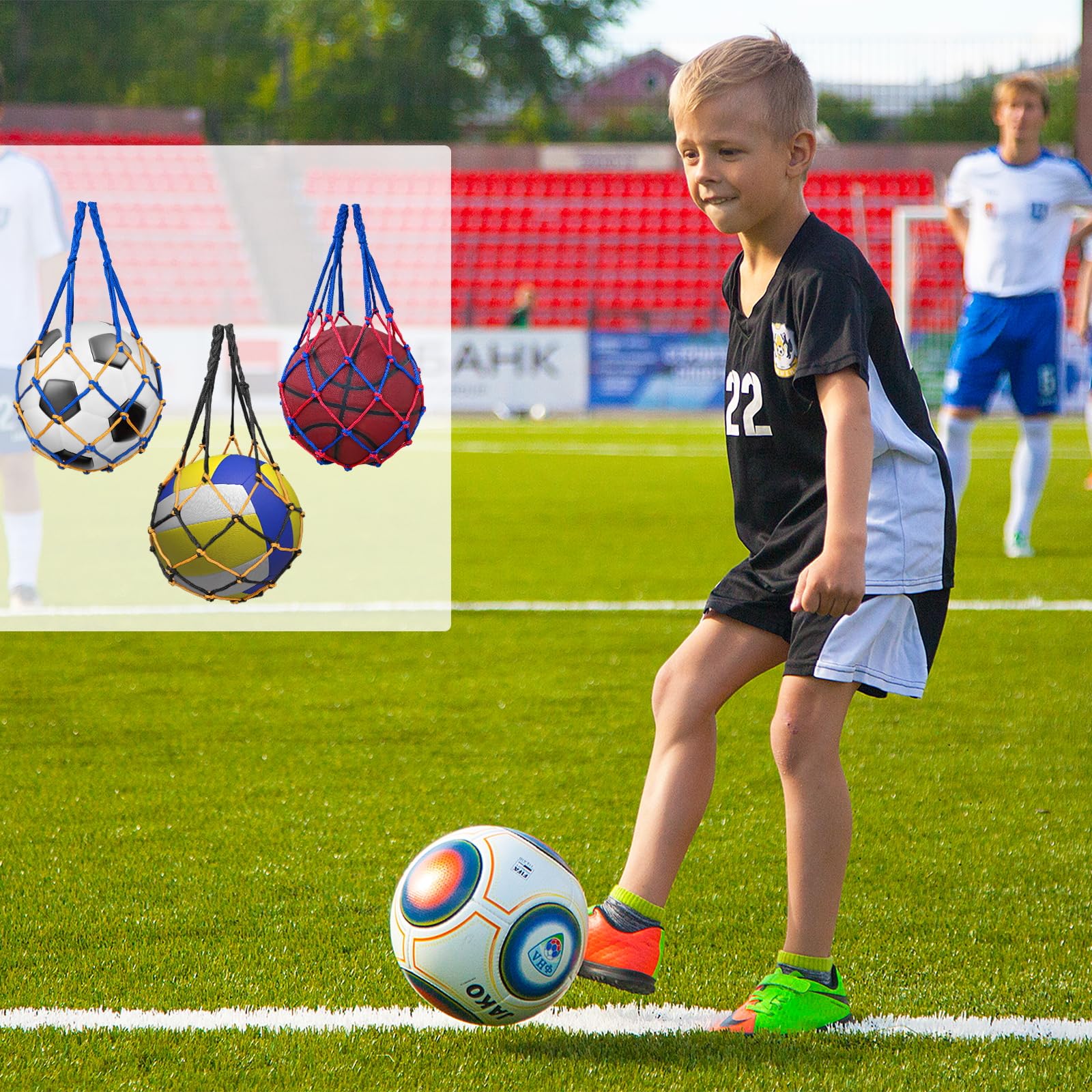 Mozeat Lens Ballentas, balnet, voetbal, mesh-tas, grote
