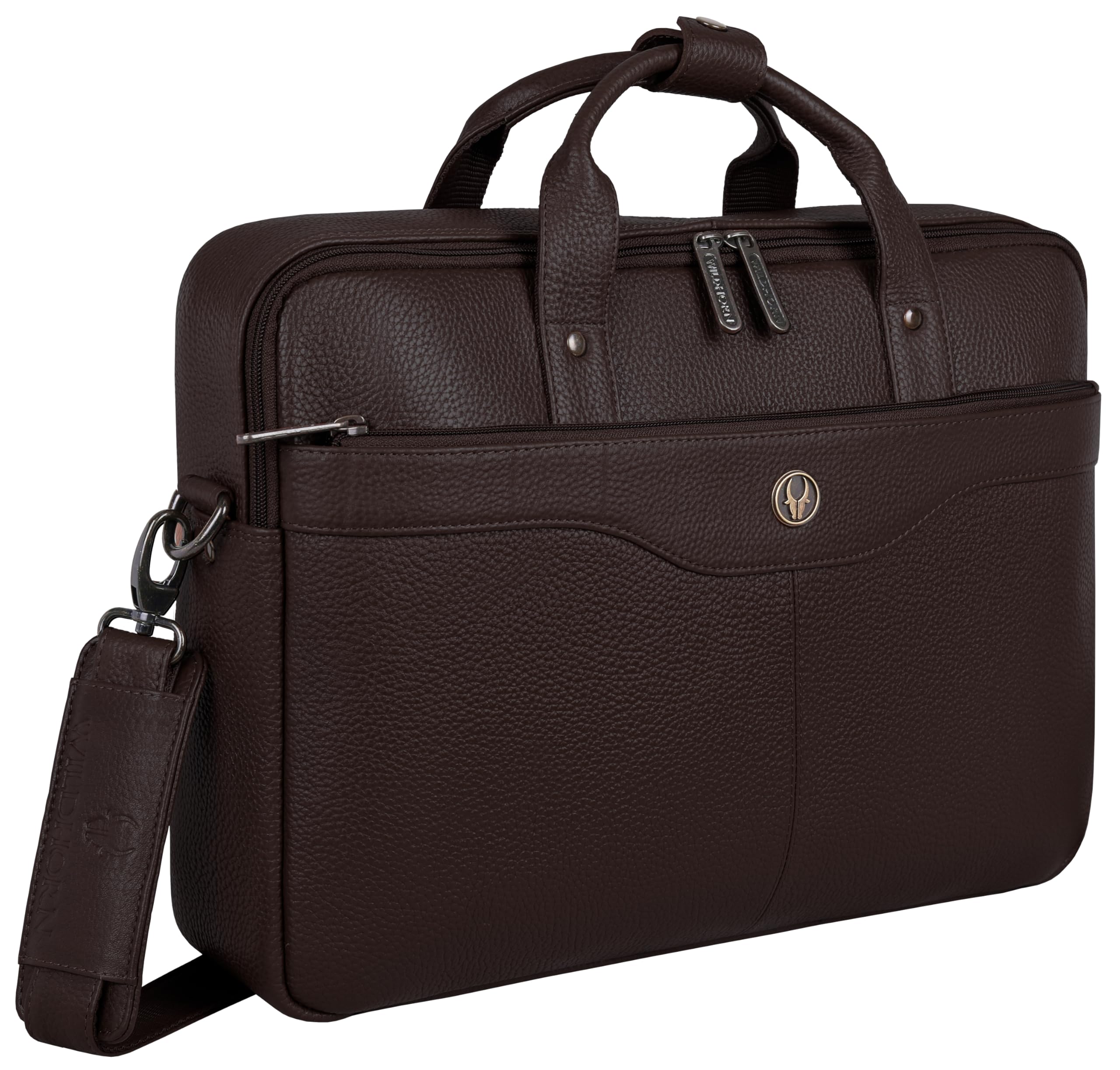 wildhorn Premium Leather mens Laptop Bag | Handcrafted | Adjustable Shoulder Strap, Fits 15.6-Inch Laptop | Ideal for Office, Travel, Daily Use - 1 Year Warranty-picture-50