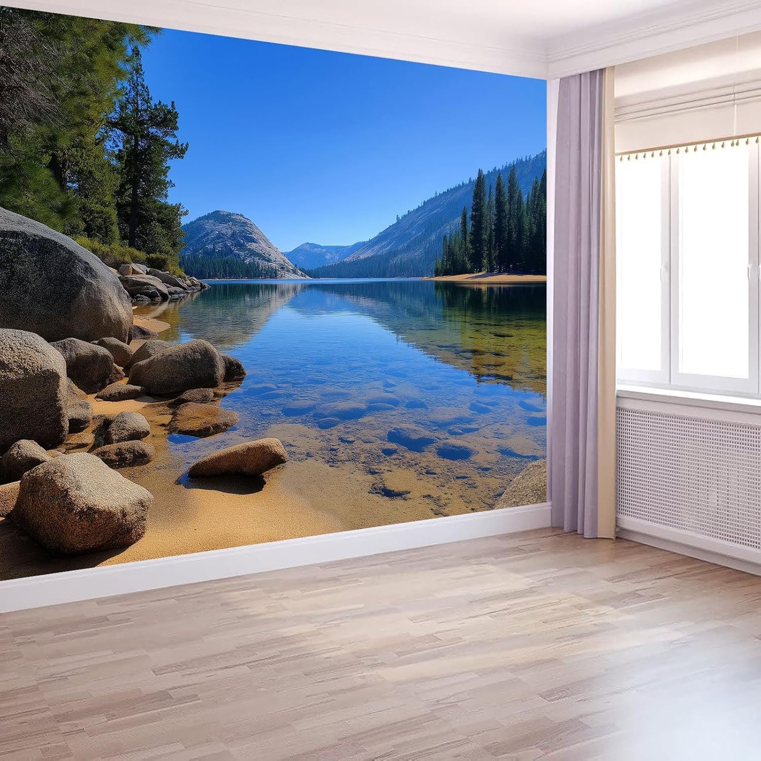 Papier peint intissé lac de montagne pour créer une ambiance zen dans votre chambre