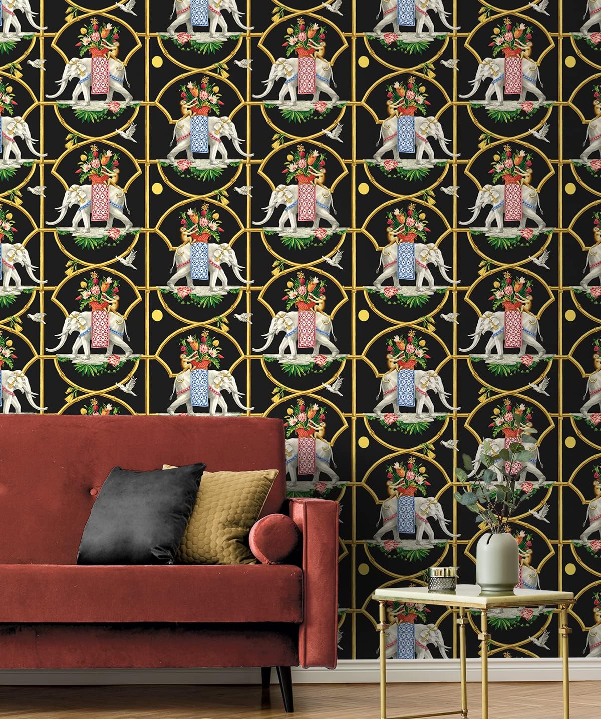 Harrison Howard Before The Raj Toile Peel and Stick Wallpaper (Noir Black)