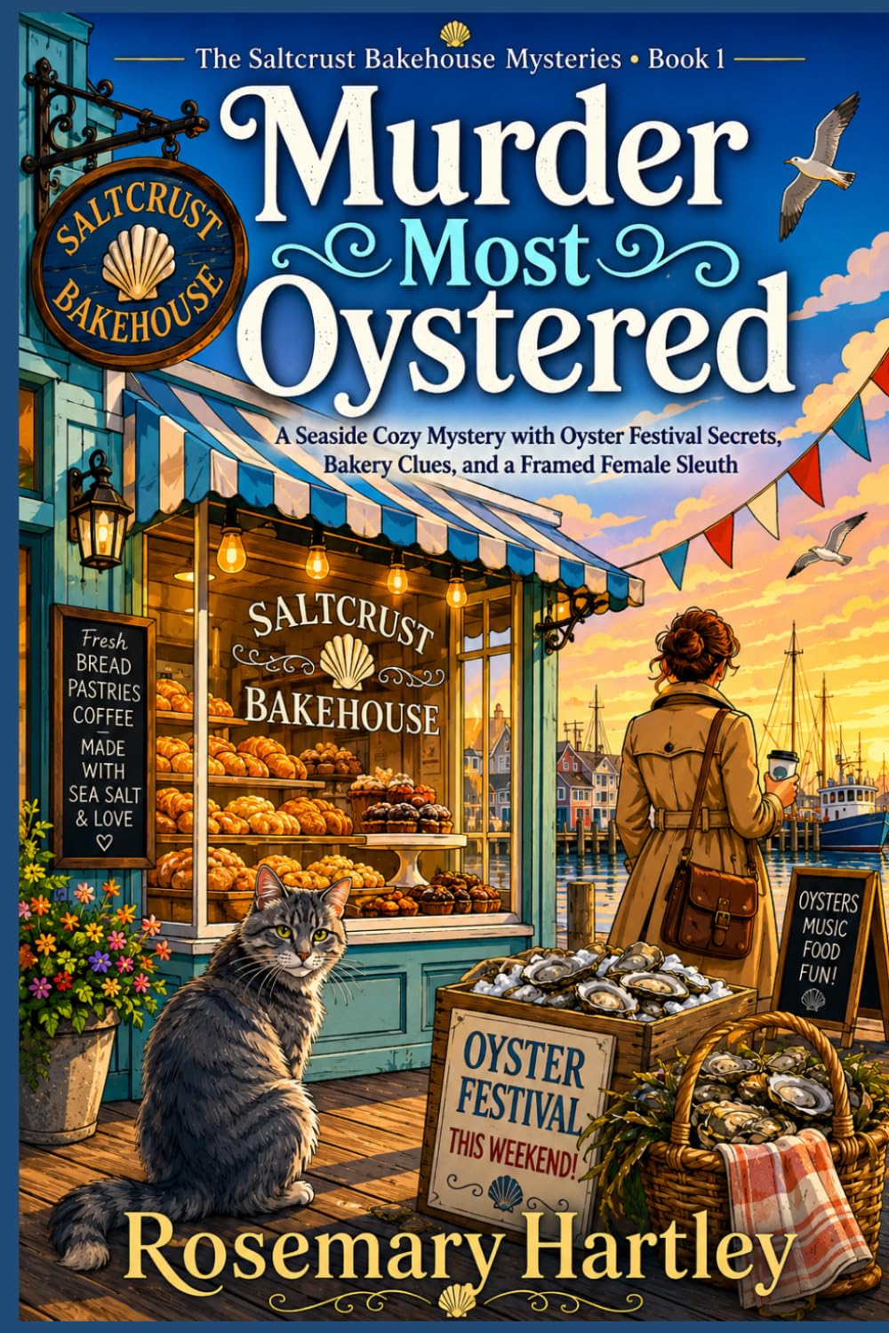 Murder Most Oystered: A Seaside Cozy Mystery with Oyster Festival Secrets, Bakery Clues, and a Framed Female Sleuth (The Saltcrust Bakehouse Mysteries)