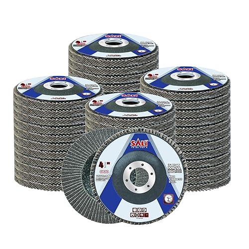 Sali Paquete de 48 discos de aleta de grano 80 de 4.5 x 78 pulgadas, disco de lijado tipo bisel #29 de grado premium e industrial para amoladora